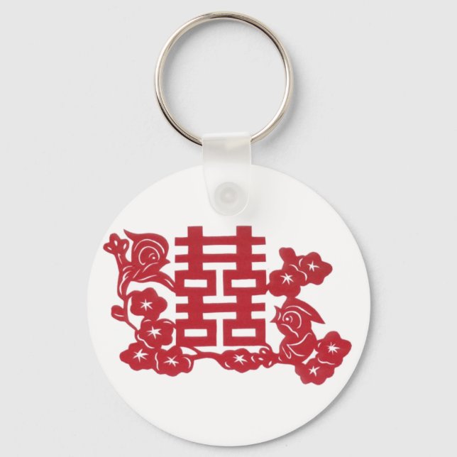 Chaveiro Pássaros de felicidade dupla (Frente)