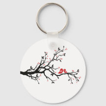 Pássaros do Amor em Ramificação - Arte Romântica e