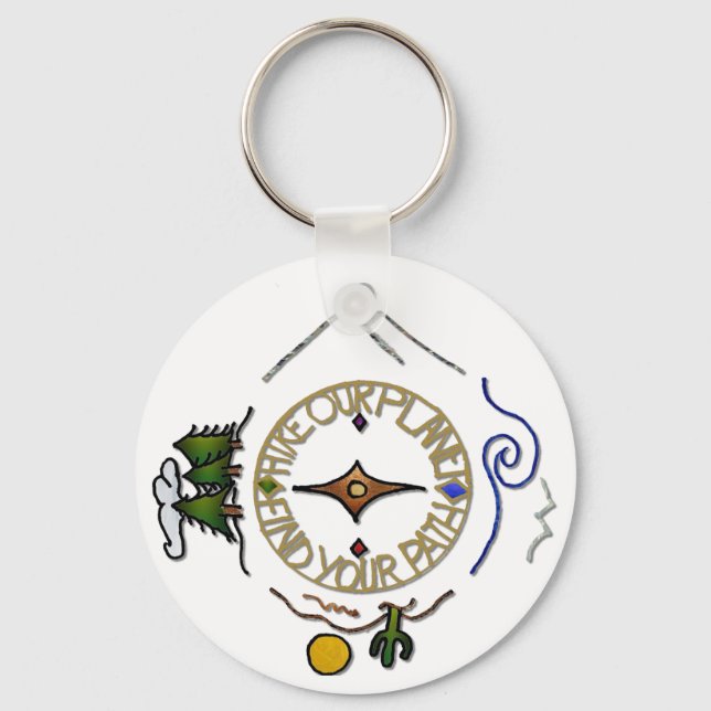 Chaveiro Passe o nosso planeta Hiker na capa da alma (Frente)