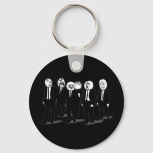 Chaveiro passeio cómico das caras do meme da raiva