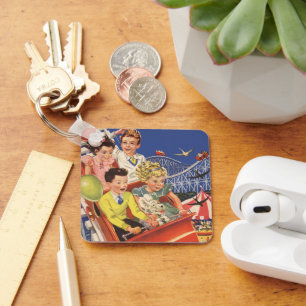 Chaveiro Passeio da montanha russa do cão dos balões das