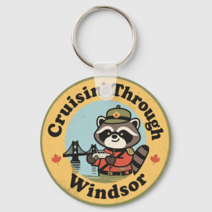 Chaveiro Passeio de Carro com Guaxinim em Windsor Ontario A