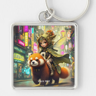 Chaveiro Passeio de Panda Selvagem Fofo de Fantasia