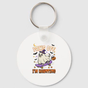 Chaveiro Passeio de Patins Assustador do Cão de Halloween