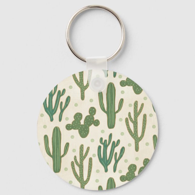 Chaveiro Passo Geo Sudoeste | Desert Cactus Pattern (Frente)