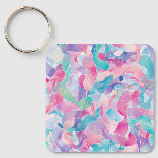 Chaveiro Pastel Abstract Ribbon Pattern (Frente)