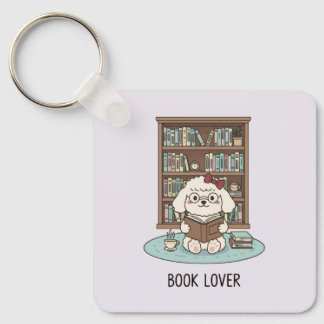 Chaveiro Pastel Book Lover Poodle Puppy Dog Tea Cozy