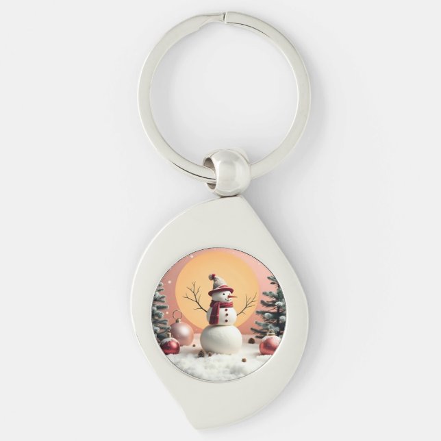 Chaveiro Pastel Christmas - Metal Keychain (Frente)