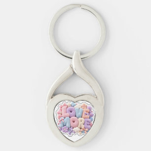 Chaveiro Pastel Fofo "AME MAIS" 3D