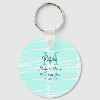 Chaveiro Pastel green baby in bloom monogram baby shower te