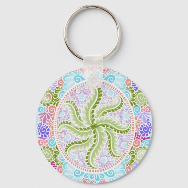 Chaveiro Pastel Nature Mandala Art (Frente)