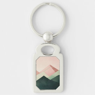 Chaveiro Pastel Ridge – Paisagem Geométrica de Montanha #1