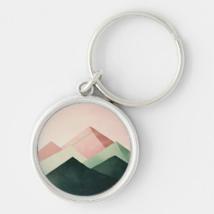 Chaveiro Pastel Ridge – Paisagem Geométrica de Montanha #1