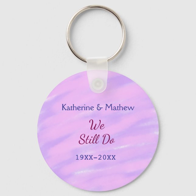 Chaveiro Pastel rosa púrpura Aniversário da renovação da Vo (Frente)