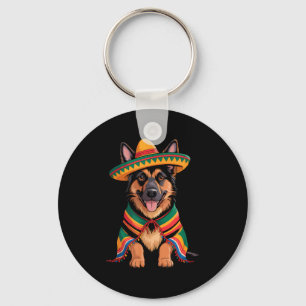 Chaveiro pastor alemão sombrero mexicano méxico cinco de