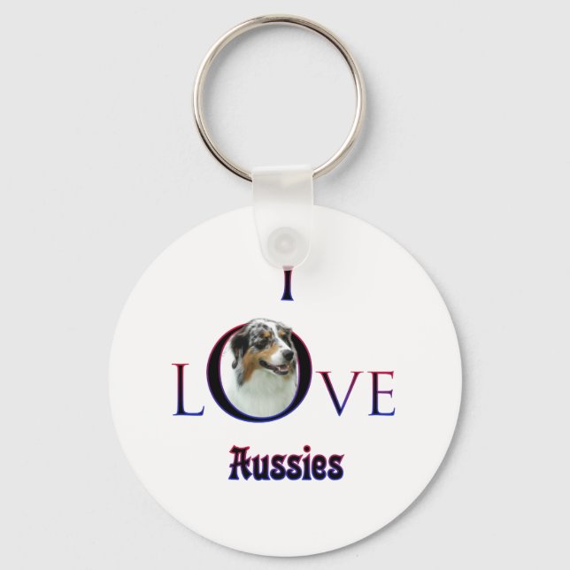 Chaveiro Pastor Australiano I Love (Frente)