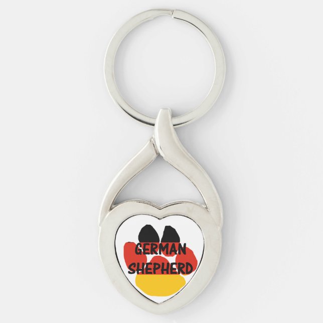 Chaveiro pata de german shepherd com bandeira alemã (Frente)