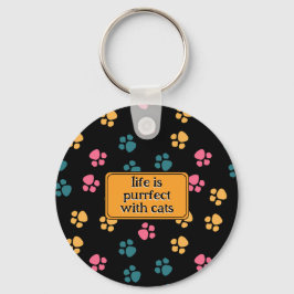 Chaveiro Pata engraçada de gato preto