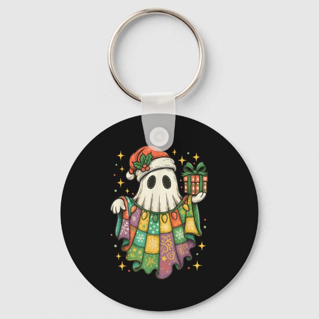 Chaveiro Patchwork Christmas Ghost Christmas, Christmas Boo (Frente)