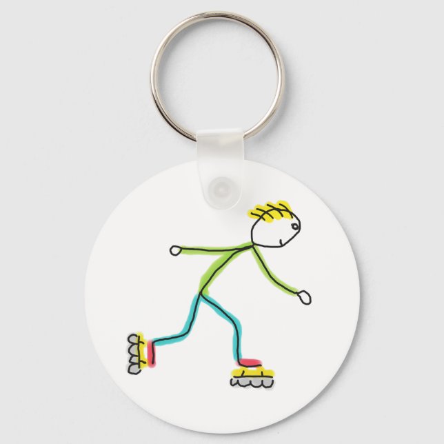 Chaveiro Patinador em Linha Desenhado  (Frente)