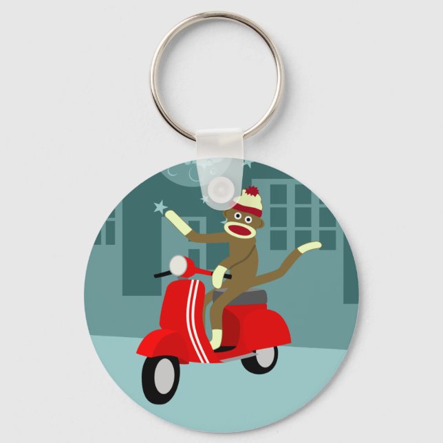 Chaveiro Patinete Sock Monkey Vespa (Frente)