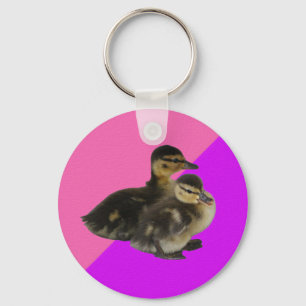 Chaveiro Patinhos em Sorvete de Framboesa Rosa e Roxo