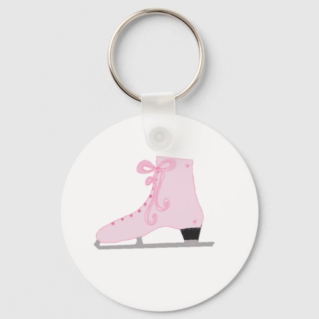 Chaveiro Patins de Gelo Rosa Fofo (Frente)