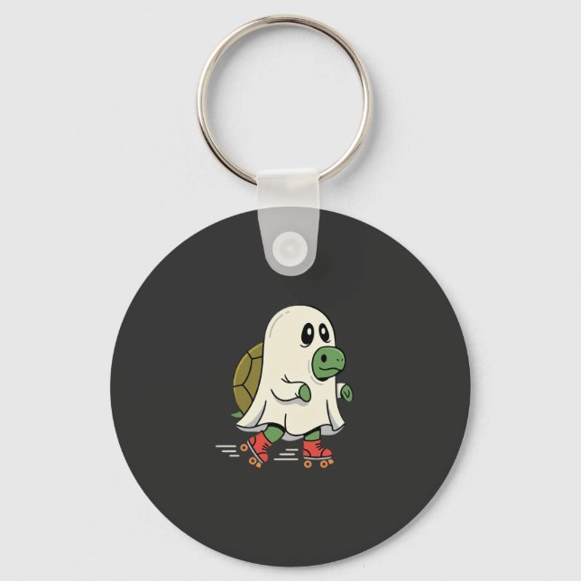 Chaveiro Patins de Rolo Ghost Turtle Design de Halloween_1 (Frente)