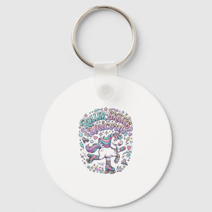 Chaveiro Patins Unicórnio Estilo Retro Gráfico