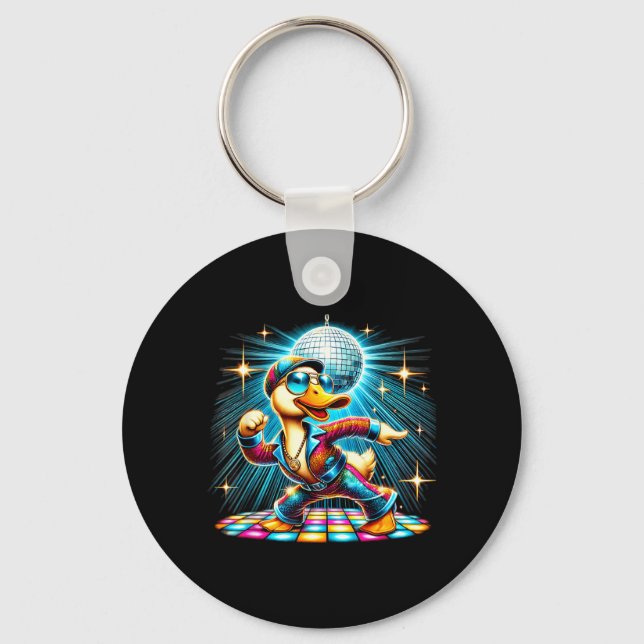 Chaveiro Pato Dançarino de Disco Estético (Frente)