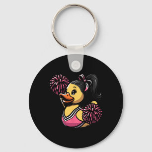 Chaveiro Pato de Borracha Cheerleader Patinho Liderando a T