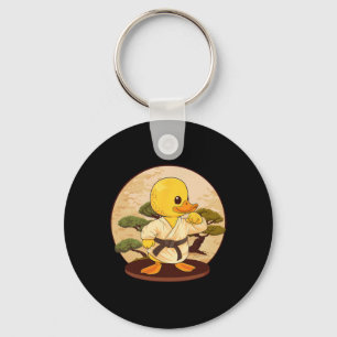 Chaveiro Pato de Borracha de Caratê Motivo Taekwondo Jiu-ji