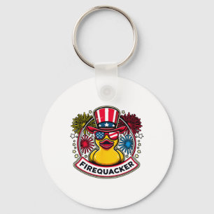 Chaveiro Pato de borracha do dia 4 de julho Firequacker ban