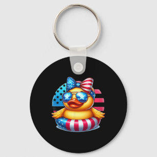 Chaveiro Pato de Borracha Legal Bandeira dos EUA Patinho Fo