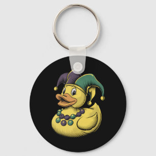 Chaveiro Pato de Mardi Gras Fantasia de Pato de Borracha Lo