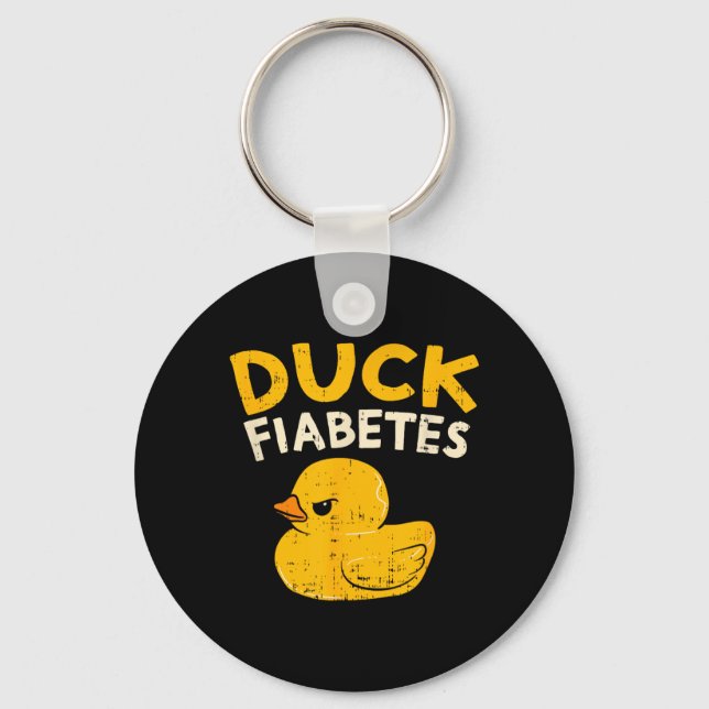 Chaveiro Pato Divertido de Conscientização sobre Diabetes F (Frente)