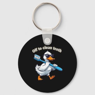 Chaveiro Pato engraçado de limpeza dental profissional