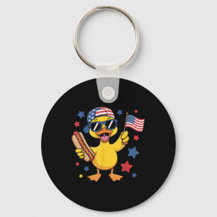 Chaveiro Pato Patriótico Engraçado Bandeira Dos EUA 4 De Ju