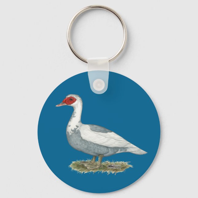 Chaveiro Pato-Pico Azul Muscovy (Frente)