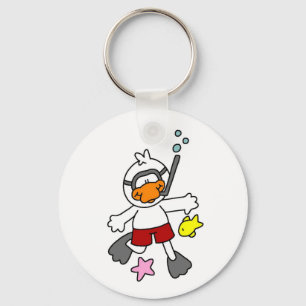 Chaveiro Pato Snorkeling na praia