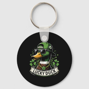 Chaveiro Pato Sortudo Shamrock Engraçado Dia de São Patríci