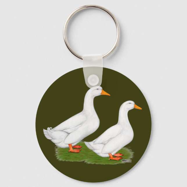 Chaveiro Patos: Pekins Branco (Frente)