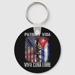 Chaveiro Pátria E Vida Cuba Livre Viva Patriótico Retro EUA