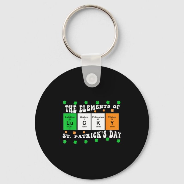 Chaveiro Patricks Day Funny Elements Of Lucky Periodic Tabl (Frente)