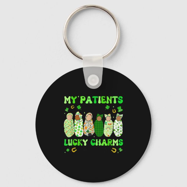 Chaveiro Patrick's Day Nurse My Patients Are My Lucky Nicu  (Frente)