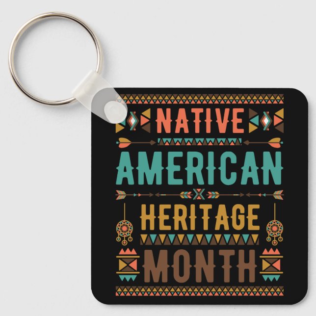 Chaveiro Patrimônio Nacional Indiano Americano Mês Ind (Frente)