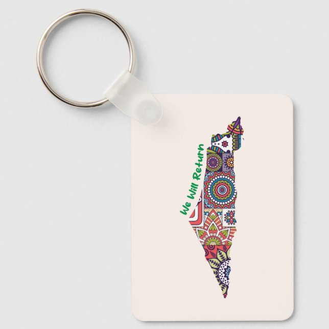 Chaveiro Patrimônio no Mapa da Palestina (Frente)