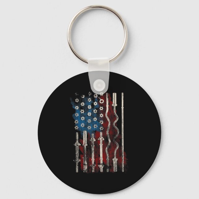 Chaveiro Patriotic American Flag Gym For Weight Lifters  (Frente)