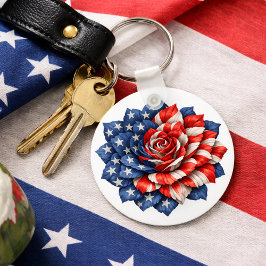 Chaveiro Patriotic Flag Floral Illustration