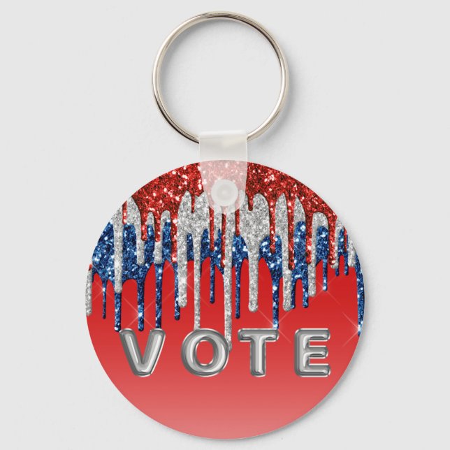 Chaveiro Patriotic Glitter Drip Americana Vote (Verso)